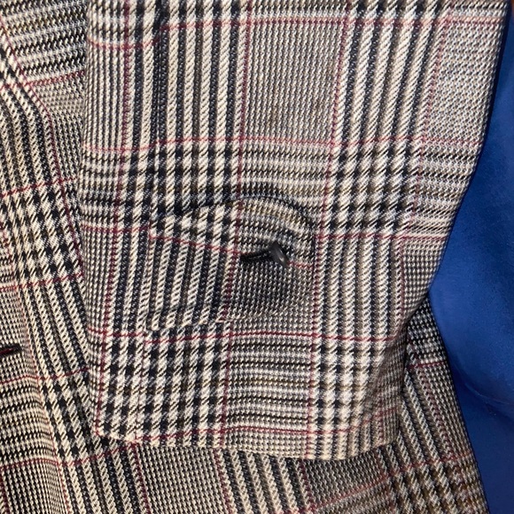 Men’s Vintage Plaid Wool Trench Coat - Picture 3 of 5